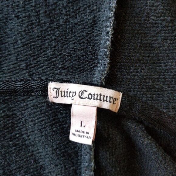 Vintage Y2K Juicy Couture Jacket Heathered Gray Sequins Dolman Sleeves Large - Picture 10 of 10